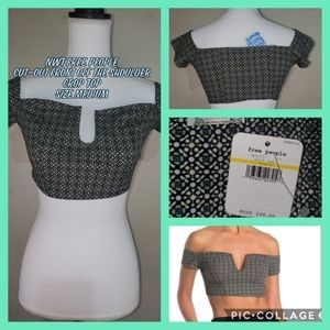 NWT Free People off the shoulder crop top Medium